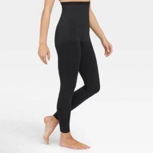 SPANX‎ by Assets Black High Waist Shaping Leggings Size: 1X
